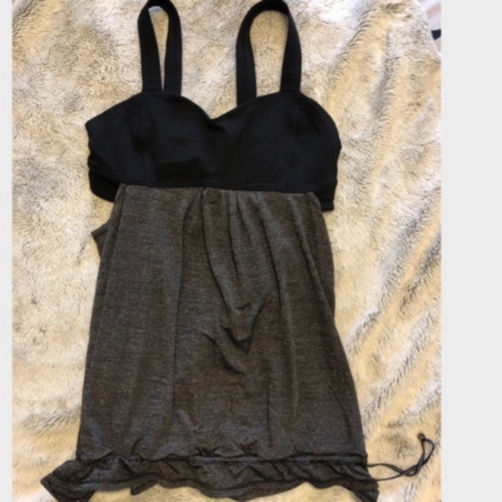 Black Lululemon No Limit 2-in-1 Built In Sports Bra Tank Top